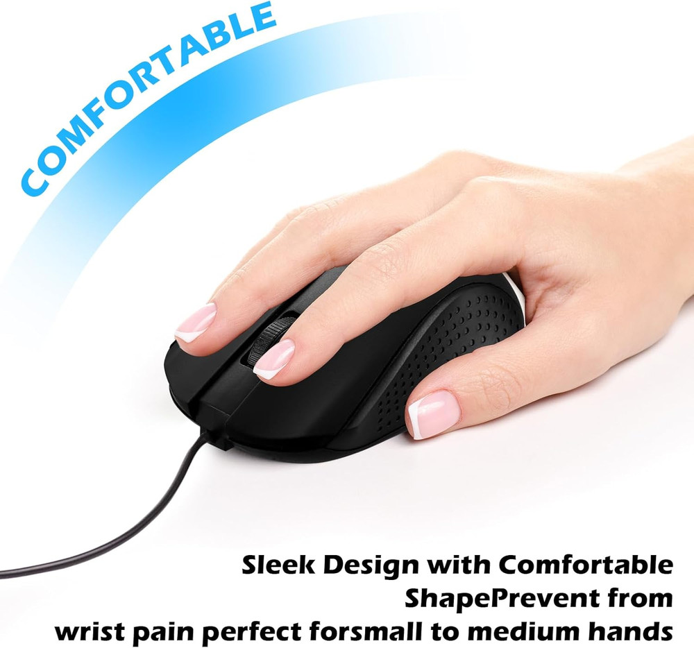 12 Pack Wired Mouse Bulk Computer Mouse Wired with Ergonomic Design Computer Mic