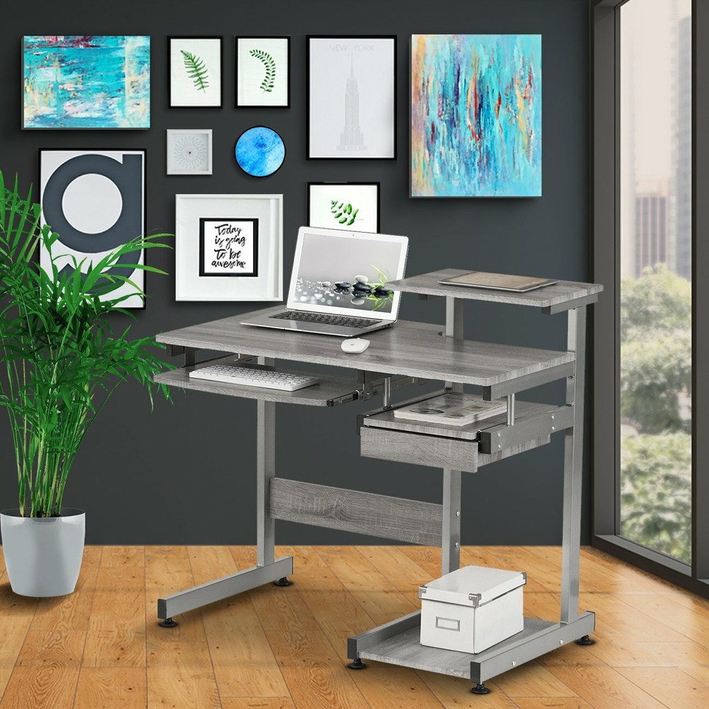 Techni Mobili Complete Computer Desk Workstation w/ Multiple Shelves and Panels