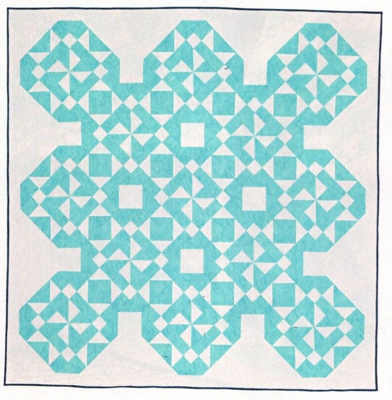 Aqua Oasis Quilt Pattern Pieced JS