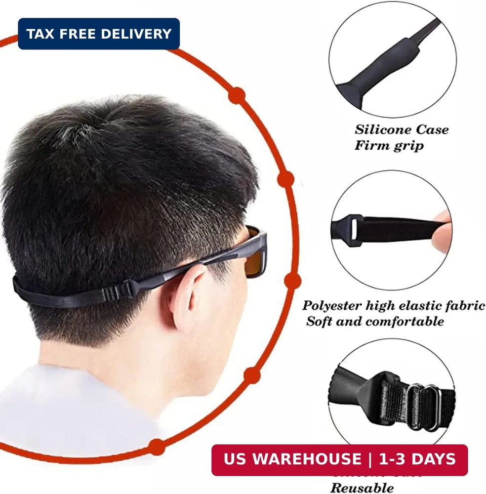 KSACLE Adjustable Glasses Strap - 4 Pack No Tail Eyeglass Straps, Universal Fit