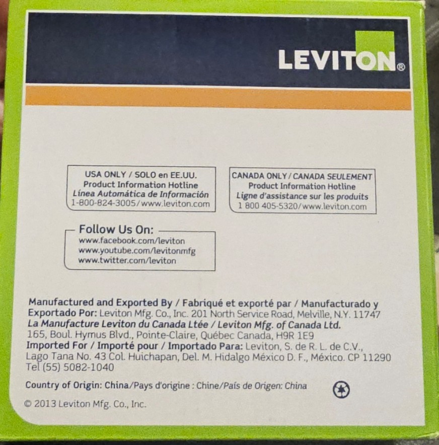 Leviton ACS20-DMW Smart Ceiling Mount Sensor Switching, 2000 sq ft