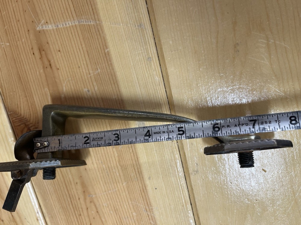 Brass Octagonal Thumb Latch Door Pull with Decorative Fluting