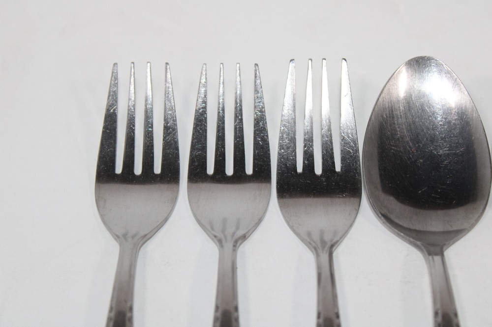 Interpur INR28 Black Rose Vintage Stainless Flatware Dinner Fork Spoon