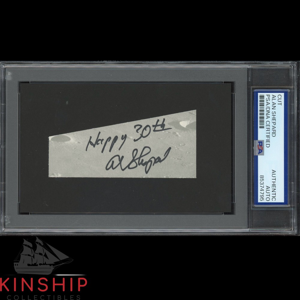 Alan Shepard signed Cut PSA DNA Slabbed Moonwalker Space Auto C4288