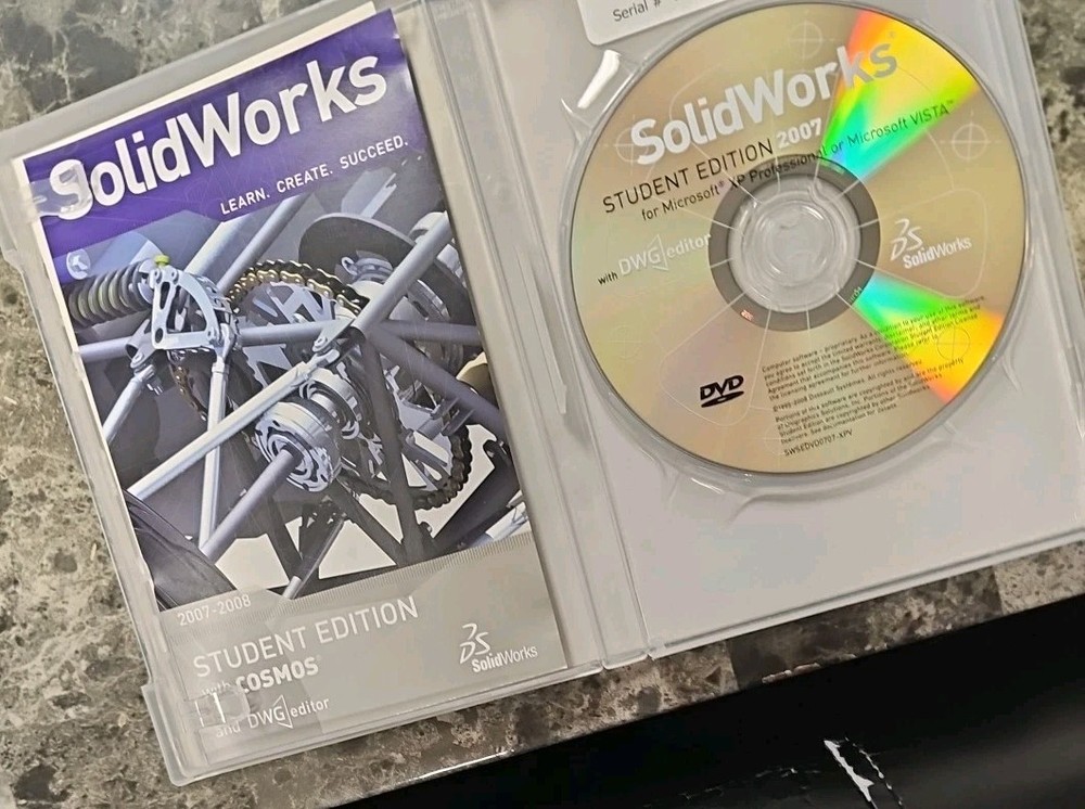 SOLID WORKS W-Cosmos Student Edition Software Pre-Owned DVD 2007 w-S/N