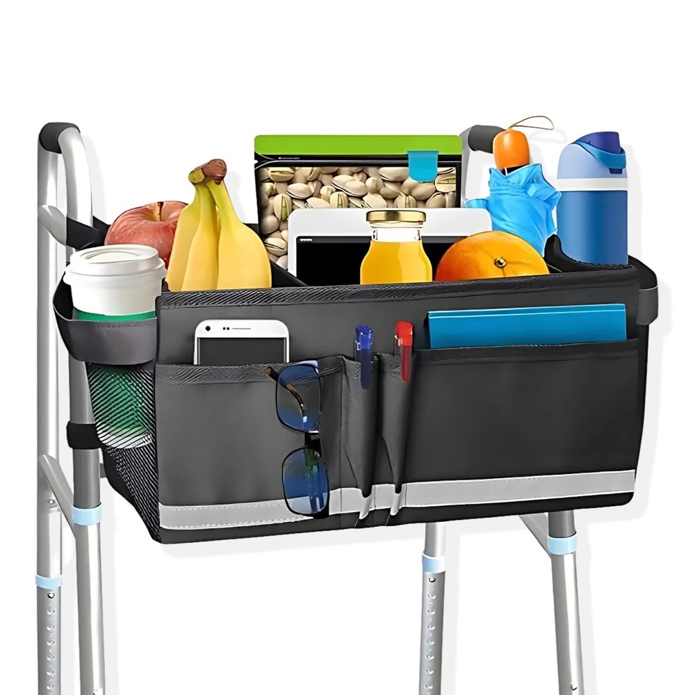 Walker Basket Walker for Folding Walker with Water Cup Holder - Multi Pockets...