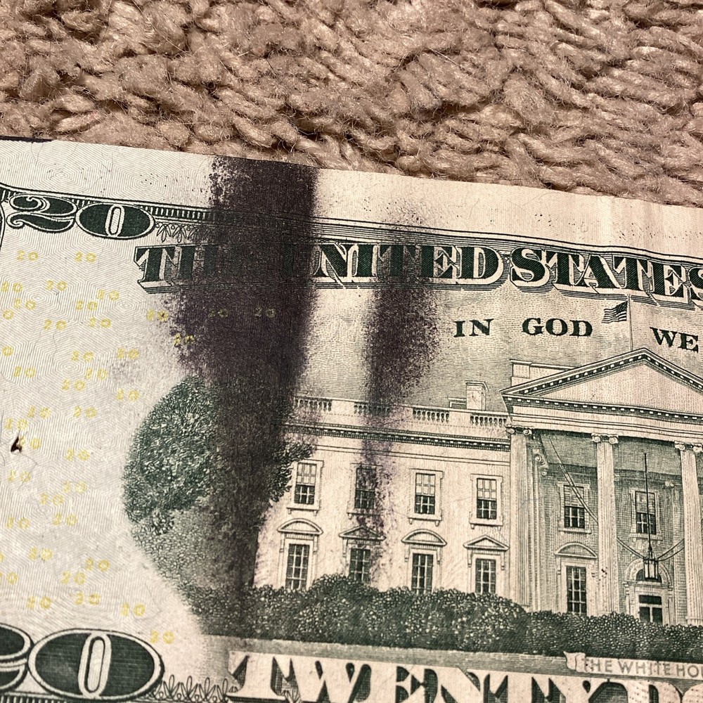 20 Dollar Bill Error, 20$ Ink Error 2017 PB06477883