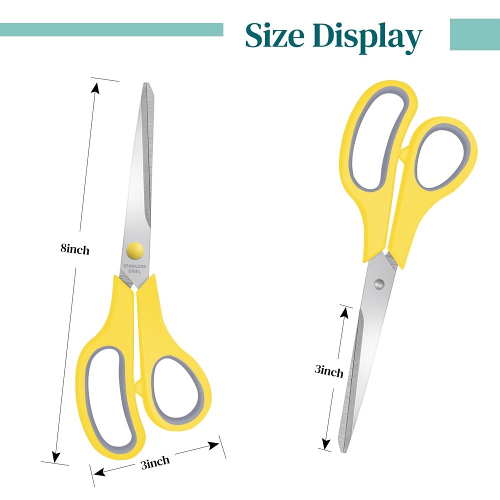 Scissors Bulk 24 Pack8" Multipurpose Heavy Duty Sharp ScissorsStainless Steel...