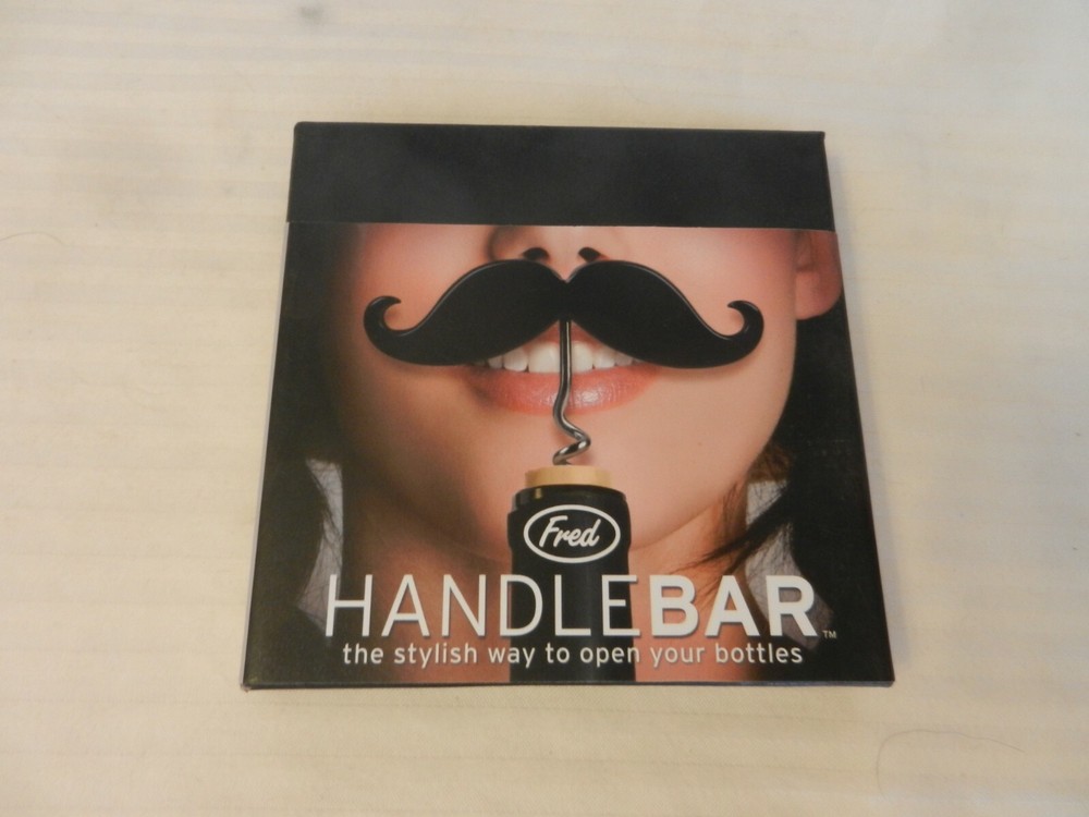 Fred Handlebar Mustache Beer Bottle & Wine Bottle Opener Corkscrew BNIP