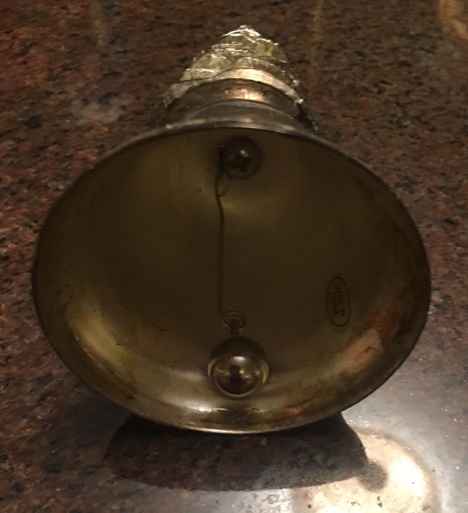 vintage Christmas tree Dinner Bell Silverplate