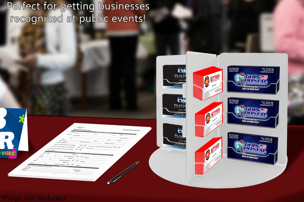 24 Multi Pockets Rotating Countertop Organizer Display Premium White