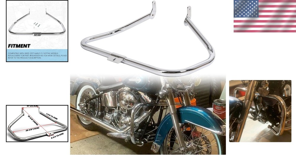 Bolt-On Chrome Engine Guard for 2000-2017 Harley Fat Boy & Springer Models