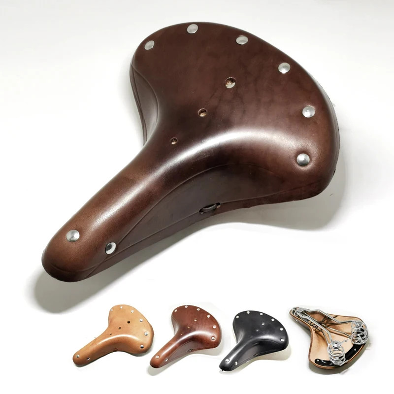 Multi Style Retro Cowhide ycle Saddle, Comfortable, First Layer Cowhide,   r