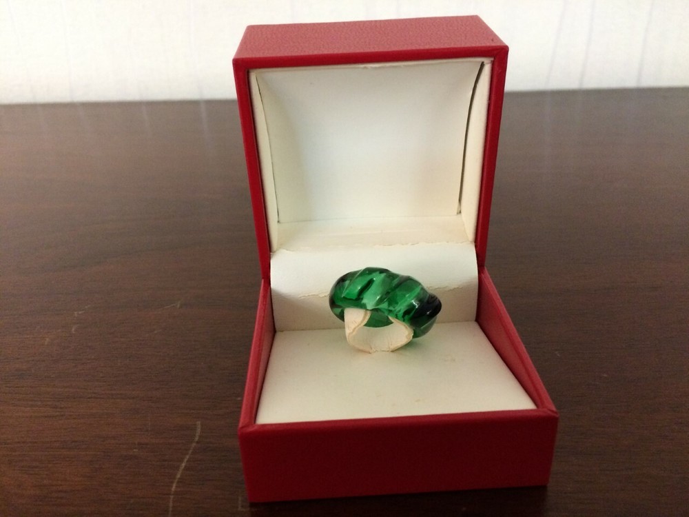 Baccarat Green Crystal Ring Size 50