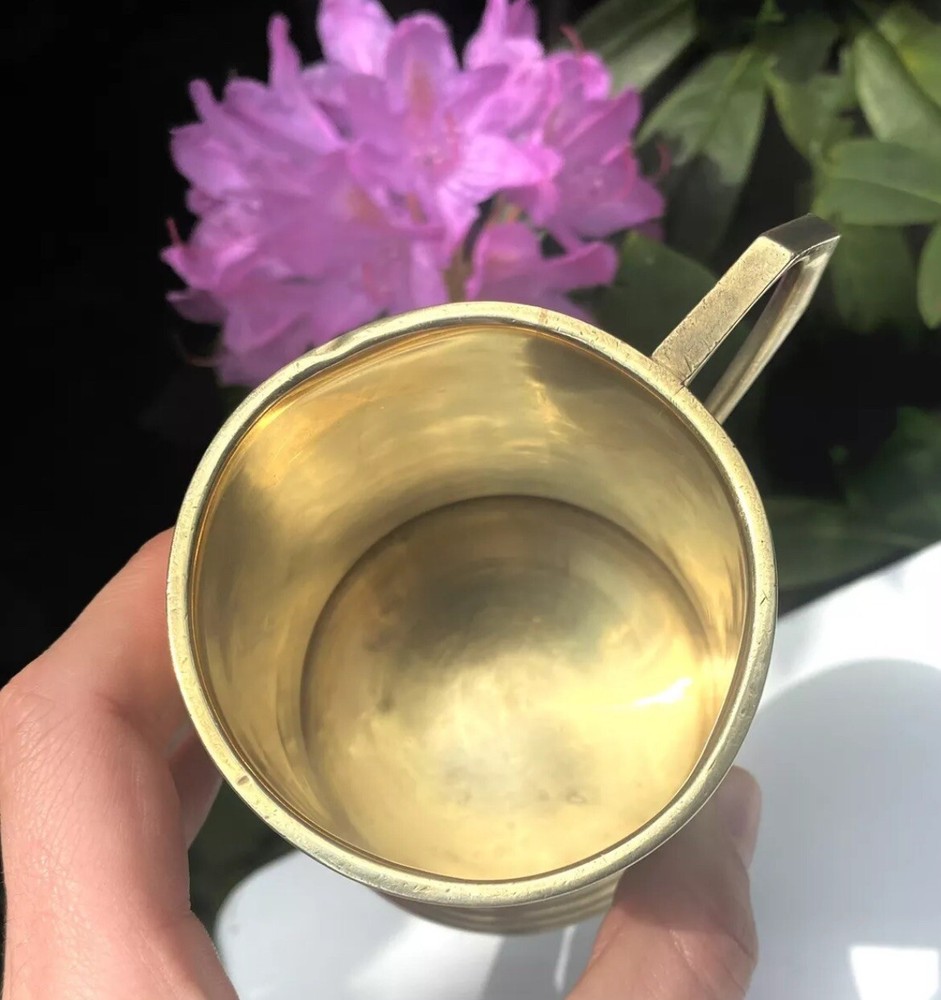 Solid Silver Sterling Silver Gilt Hallmarked Antique Mug Cup Tankard