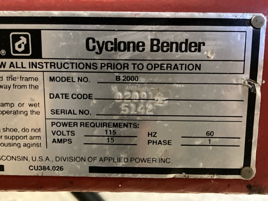 Enerpac Cyclone bender 1/2 - 1 1/2, B2000