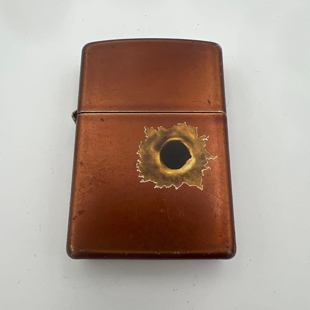 Bronze Bullet Hole Design Zippo Lighter