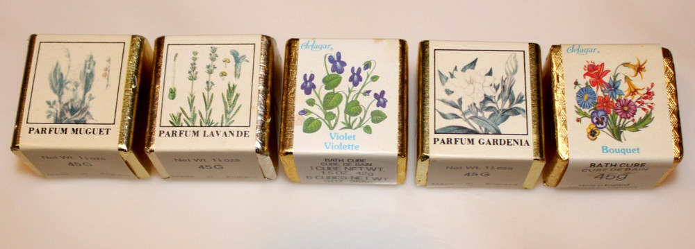 Vintage Cube De Bain Bath Cubes (5) Different Made in England Sealed