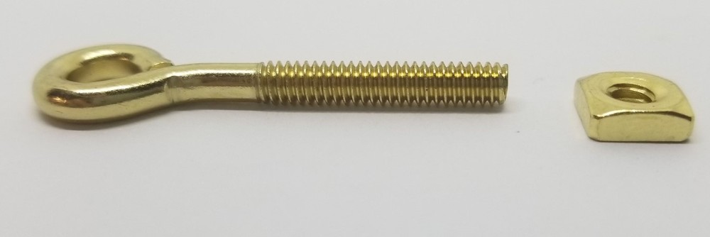 POLISHED BRASS EyeBolt eyelet post for bail pull handle drop hook hole steel