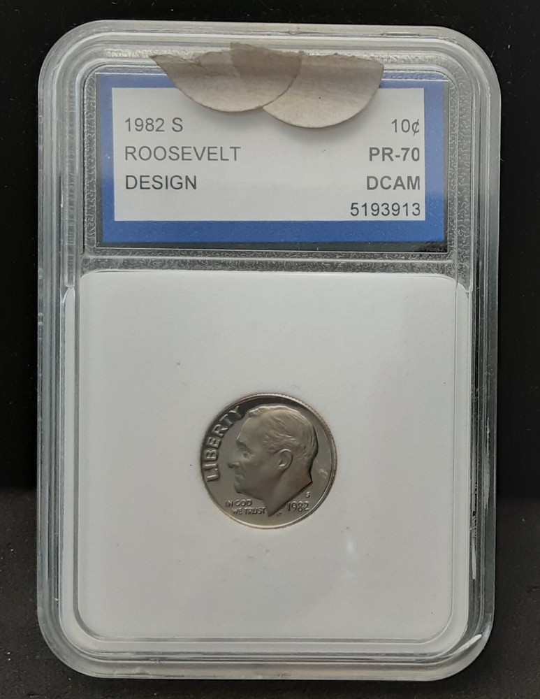 1982-S PROOF ROOSEVELT DIME - DCAM - IN PLASTIC CASE - 3913