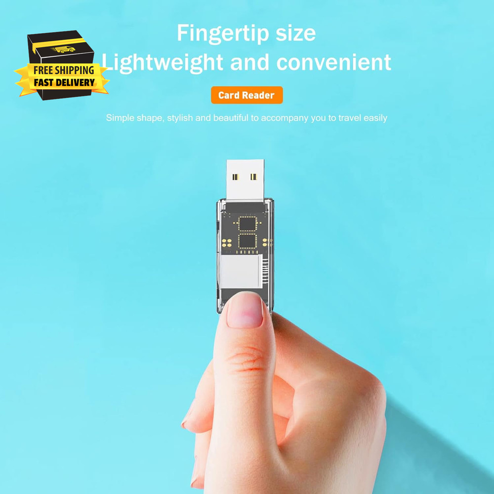 2 Pack USB SD Card Reader for PC, Micro SD Card to USB Adapter, Dual USB and USB