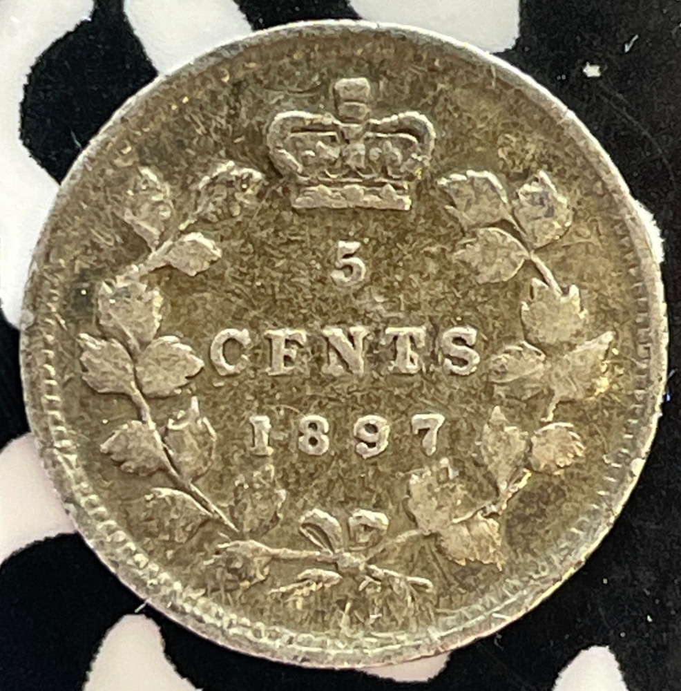 1897 Canada 5 Cents Lot#T3062 Silver! Nice!