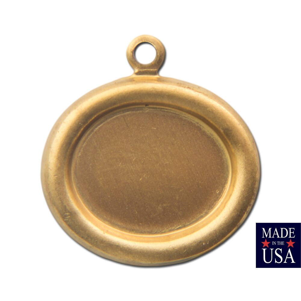1 Loop Raw Brass Oval Sideway Setting 10x8mm (8) stn013A2