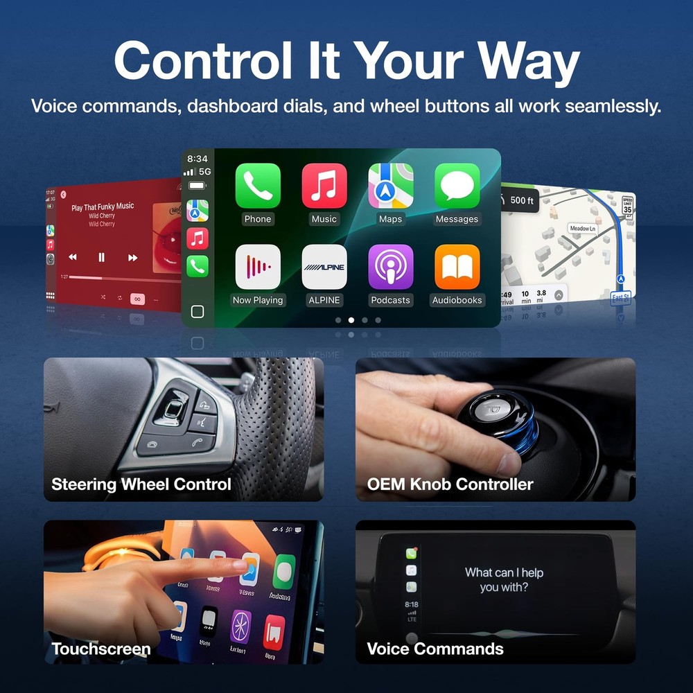 Drivio Wireless CarPlay Adapter for iPhone & Android | USB Small, Black