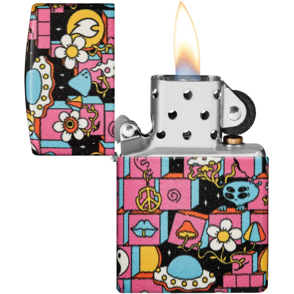 Zippo Lighter Abstract Design Metal Construction Refillable and Windproof 48779
