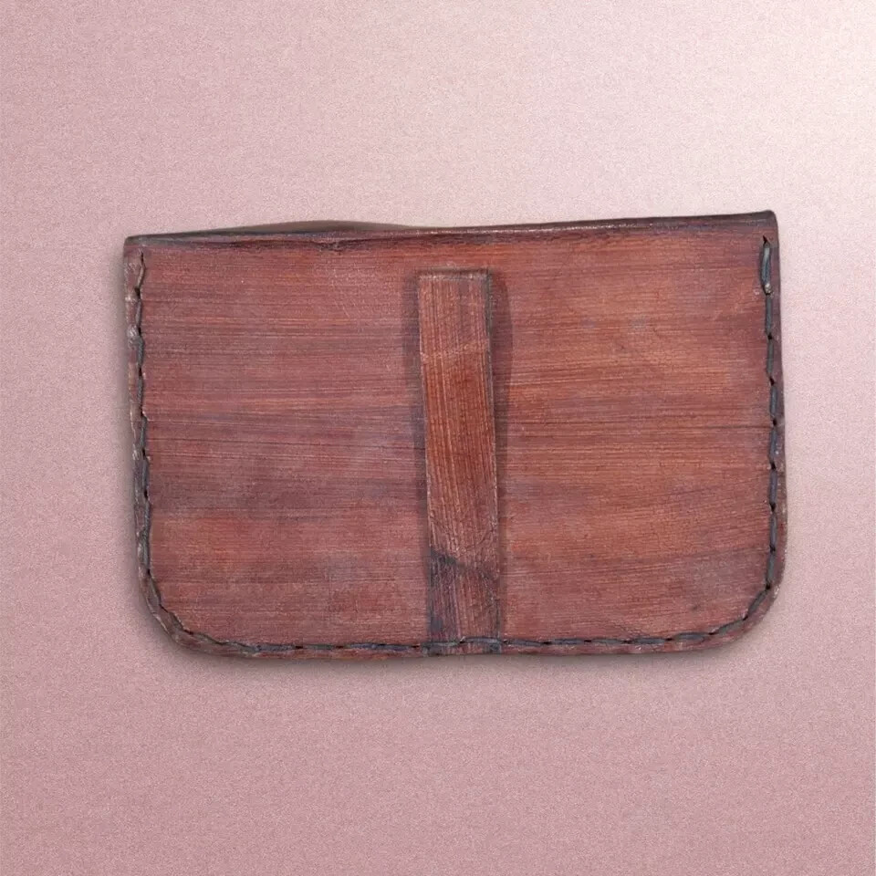Vintage Leather Pouch with Button Closure for Binoculars Rustic Handcrafted Gift