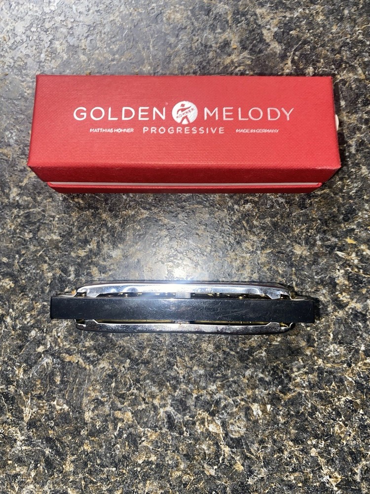 HOHNER Diatonic Harmonica Black Silver Metal Plastic Round Hole with Case