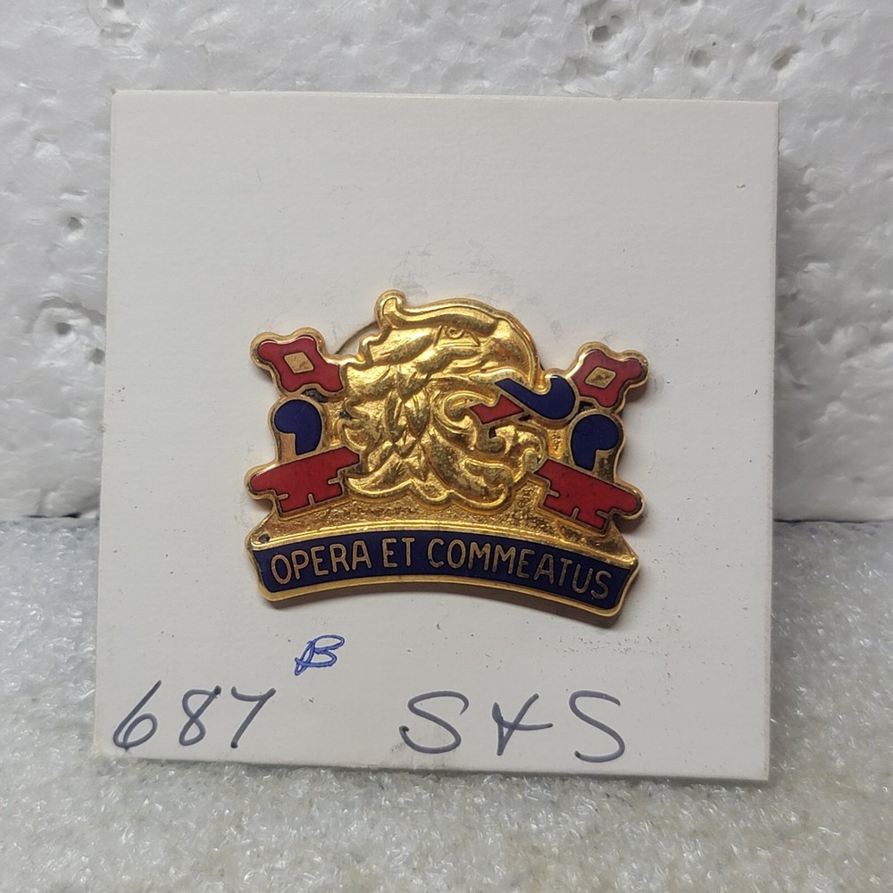 687th Quartermaster Battalion D-21 Unit Crest DI DUI Pin Clutch Back