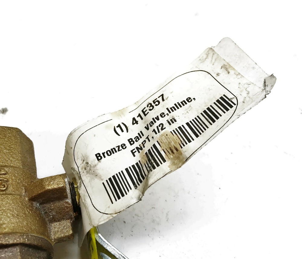 NIBCO 1/2" Inline Bronze Ball Valve 41E357 NOS
