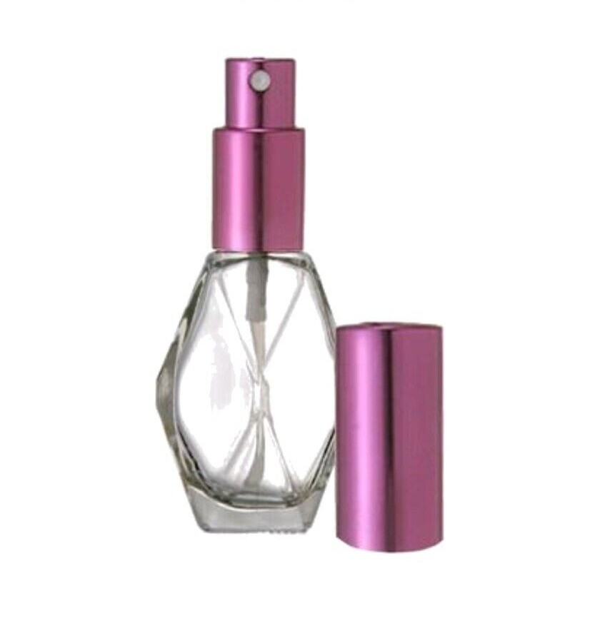 6 Refillable Perfume Bottles- 2 oz. Atomizer Luxury Bottle, Diamond Shape, 60 ml