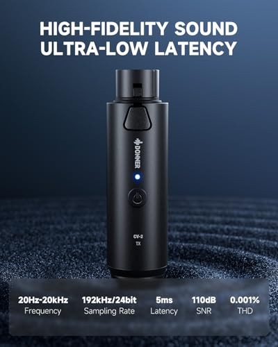 Wireless XLR Microphone Transmitter Receiver, 2.4GHz Plug-on Wireless