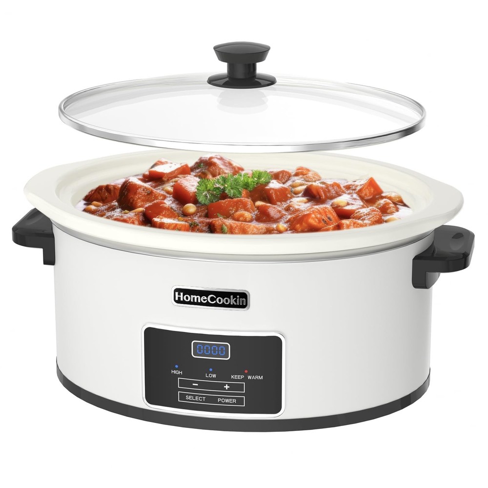8-Quart Programmable Slow Cooker with Timer Keep Warm - Small Kitchen Applian...