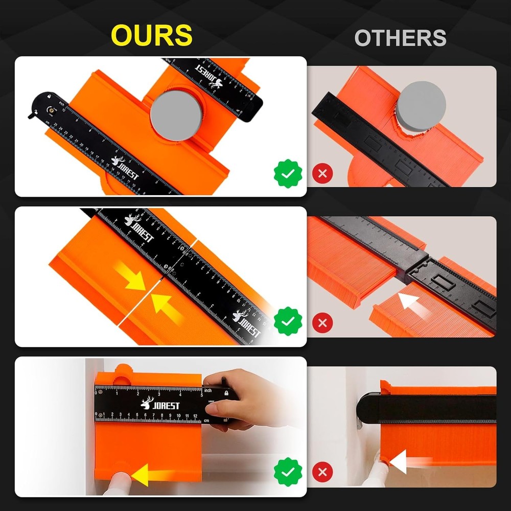 Connectable Contour Gauge Measuring Tool