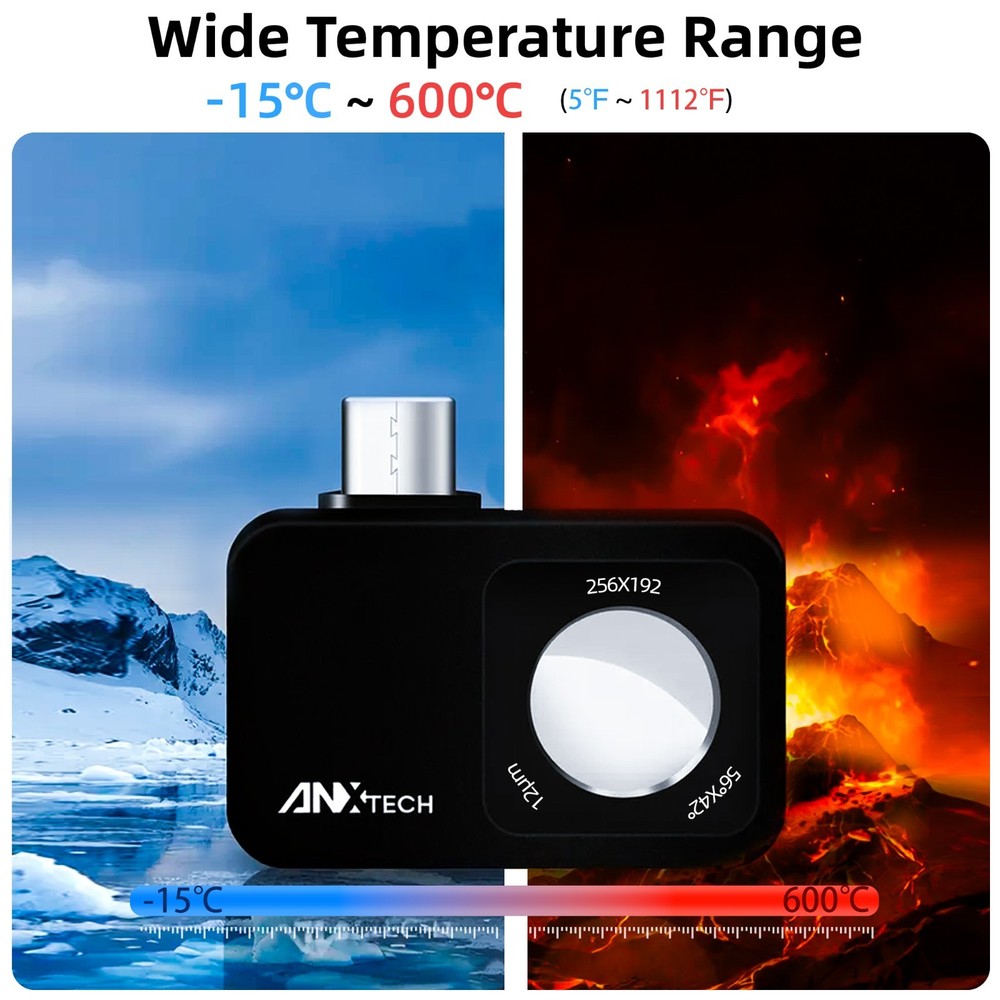 ANXTECH Mini Thermal Camera TISR Resolution 512x384 Infrared Camera for Android