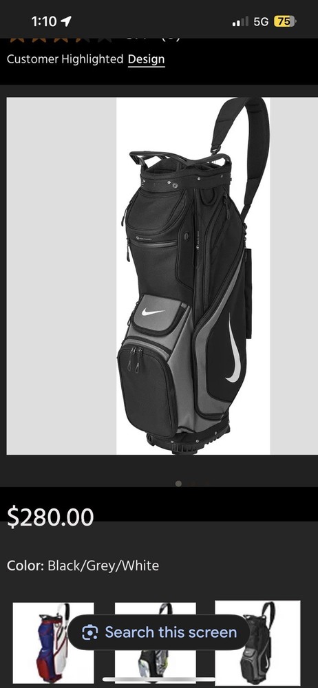 nike performance golf bag