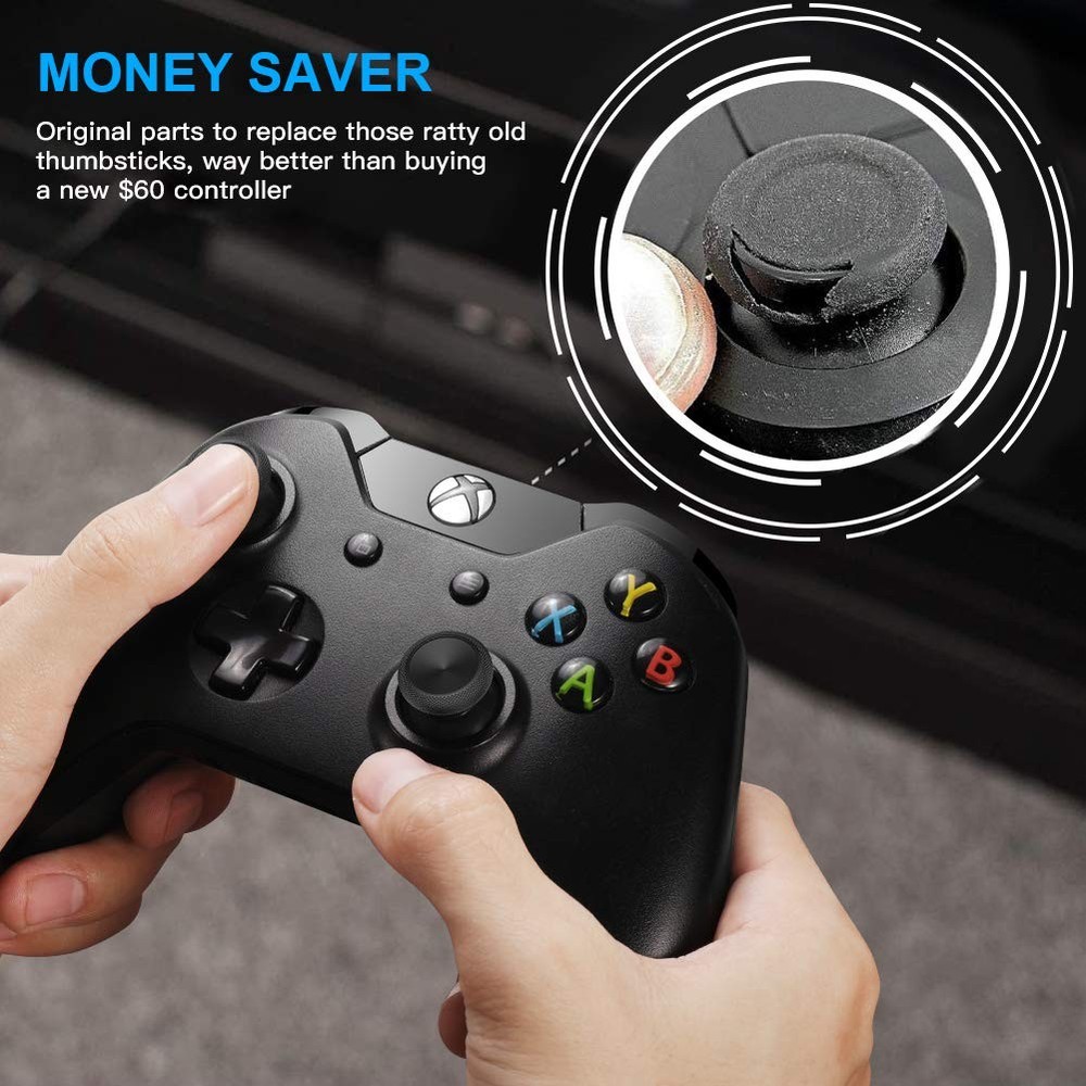 Xbox One Controller Joystick Replacement - 6PCS Original Thumbsticks Black