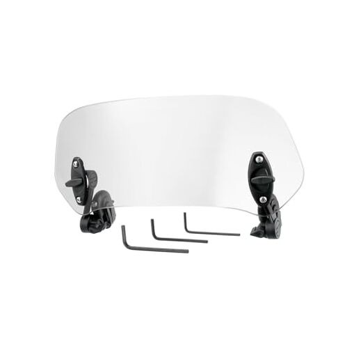 28.5cm Motorcycle Windshield Motorcycle Wind Deflector Clear Lens Adjustable