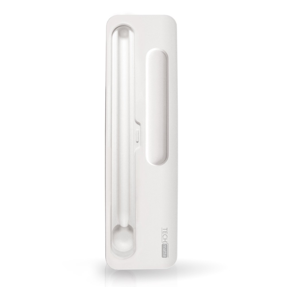 TechMatte Hard Shell Case/Box for Apple Pencil and Accessories (White)
