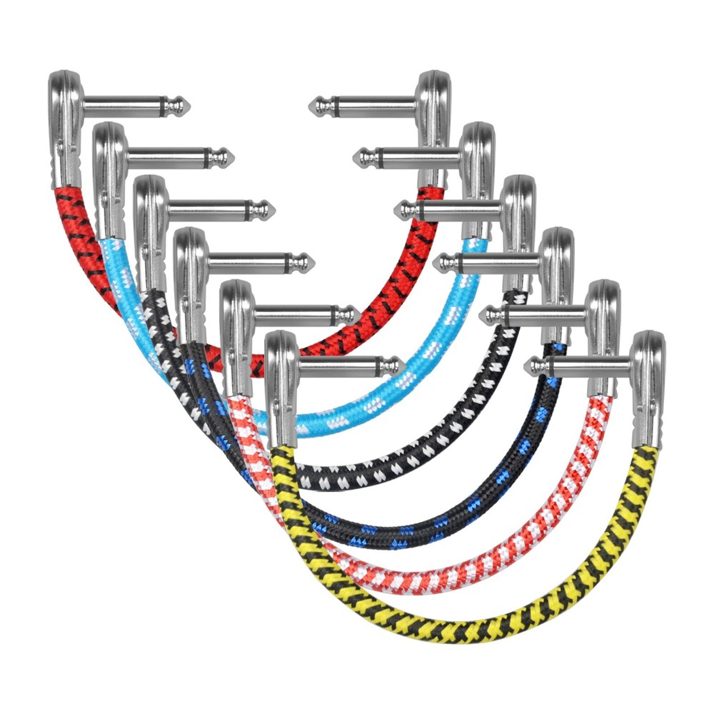AZOR 6pcs Guitar Cable 15cm Patch Cable For Guitar Pedal Effect Connector Line