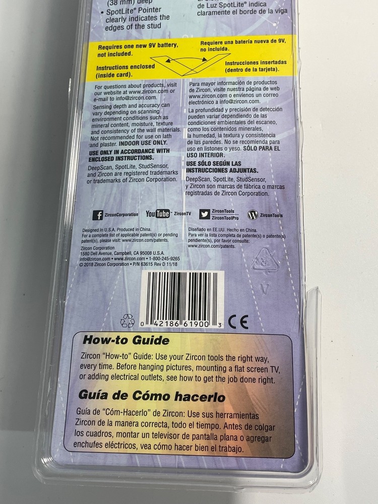 NEW Zircon Stud Sensor Pro SL Stud Finder Edge Finding