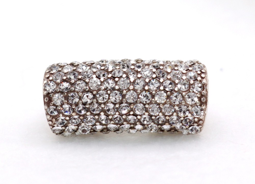 Brighton Glitter Long Crystal Bead Charm Silver Plated