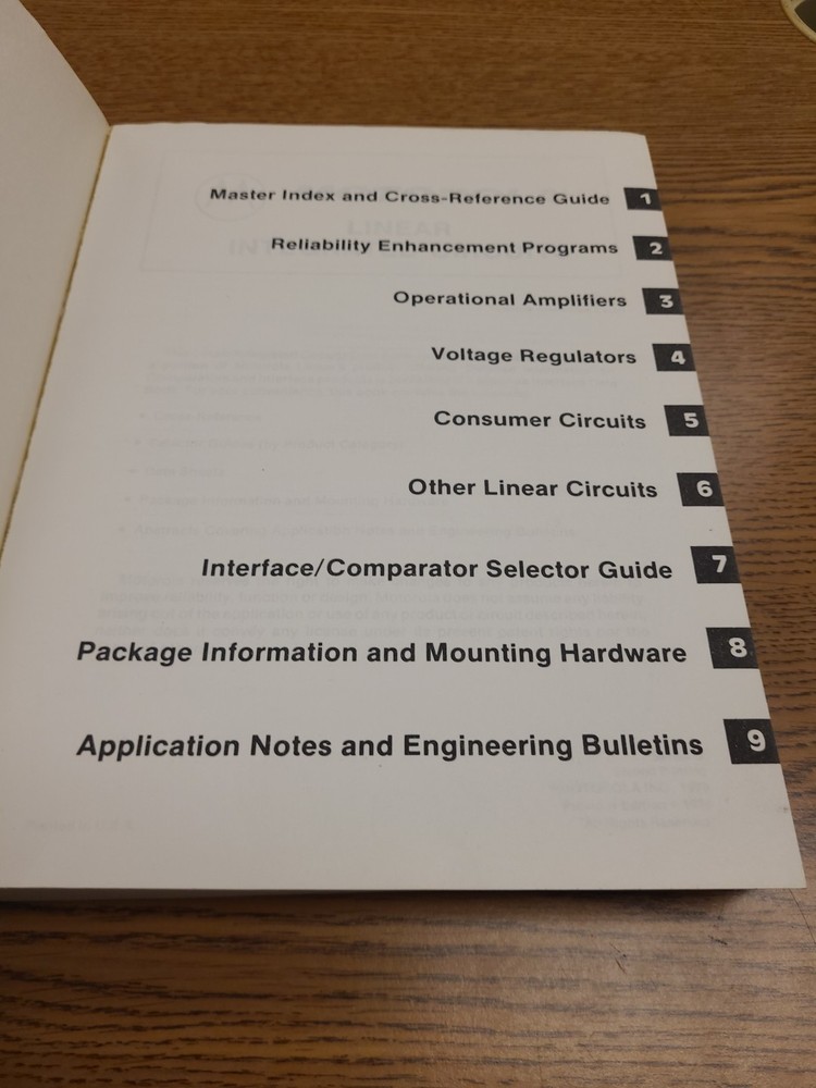 Motorola 1979 Data Book Linear Interface Integrated Circuits