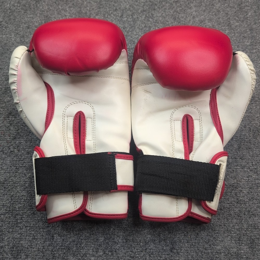 Flurry Boxing Gloves 14oz Red White Training Sparring Hook Loop Closure