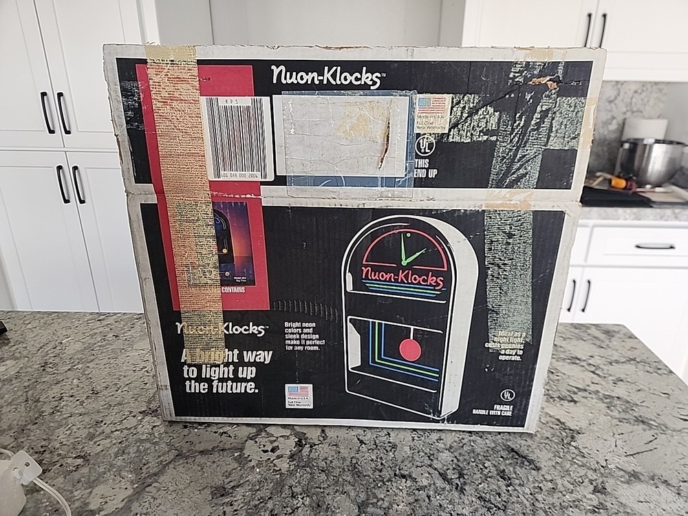 Vintage GEMINI NUON Display BLACKLIGHT Clock Tested Working W/ Original Box
