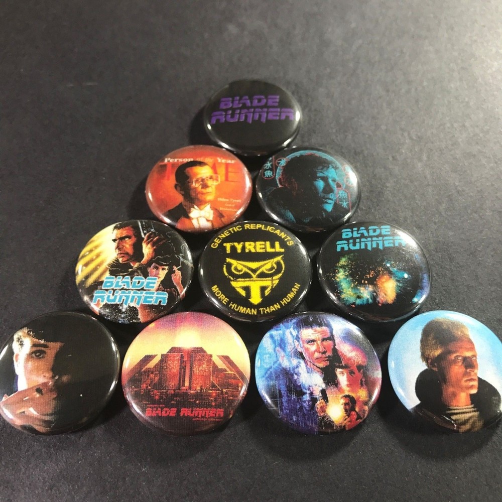 Blade Runner 1" Button Pin Set Classic Sci-Fi Ridley Scott Harrison Ford Tyrell