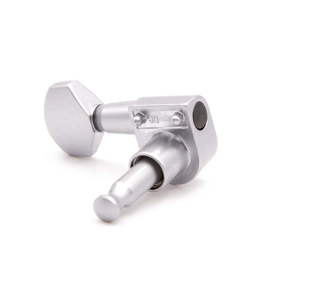Tone Ninja Import 2-Pin tuner set, 6 Inline staggered, Satin Chrome